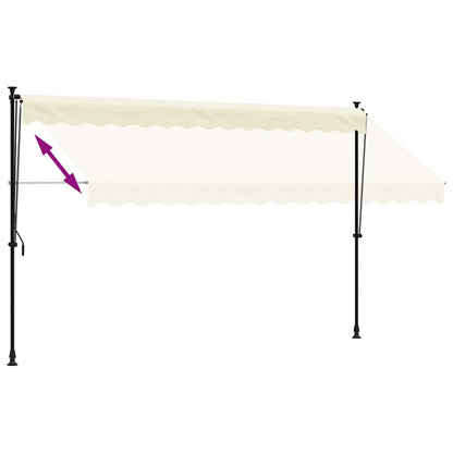 Tenda da Sole Retrattile Crema 350x150 cm in Tessuto e Acciaio - homemem39