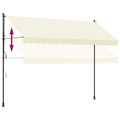 Tenda da Sole Retrattile Crema 350x150 cm in Tessuto e Acciaio - homemem39