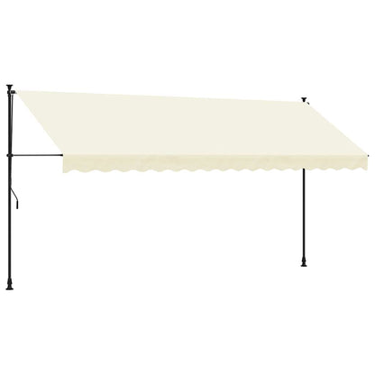 Tenda da Sole Retrattile Crema 400x150 cm in Tessuto e Acciaio - homemem39