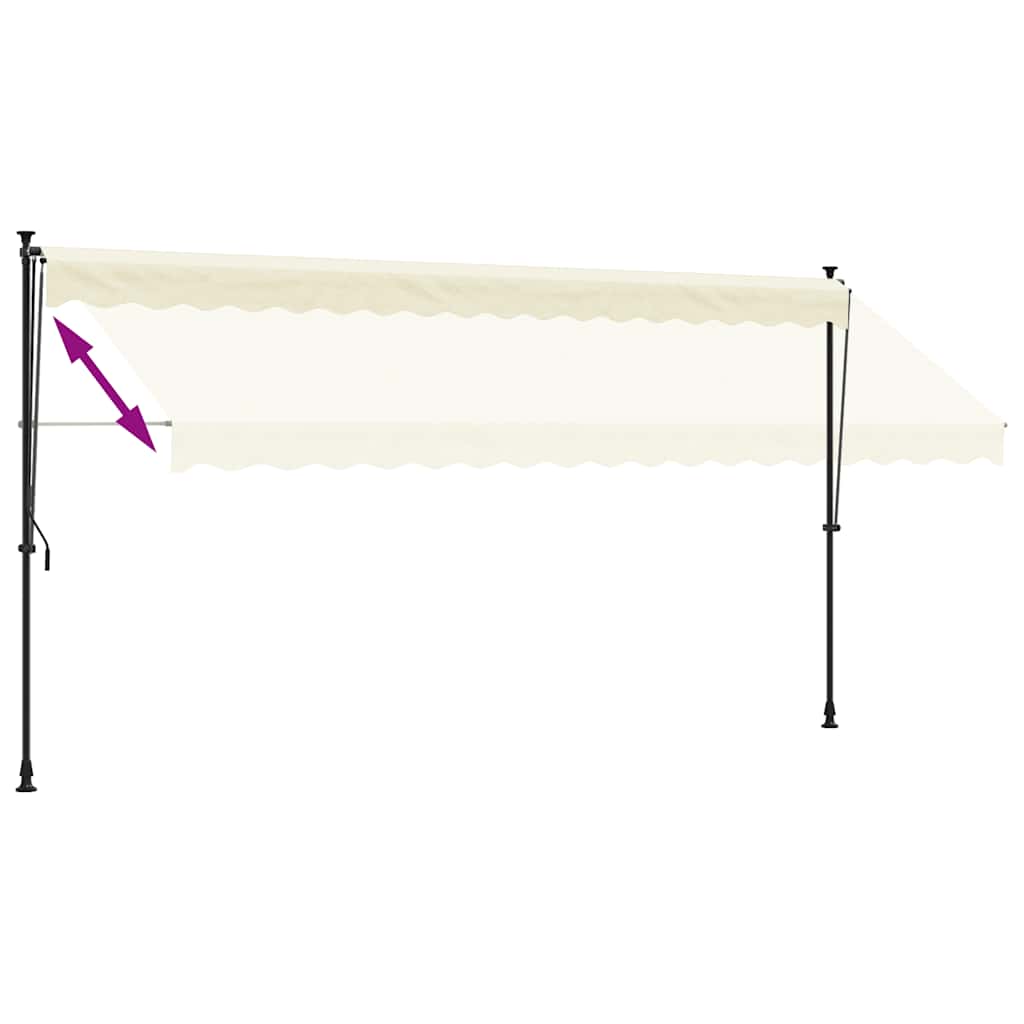 Tenda da Sole Retrattile Crema 400x150 cm in Tessuto e Acciaio - homemem39