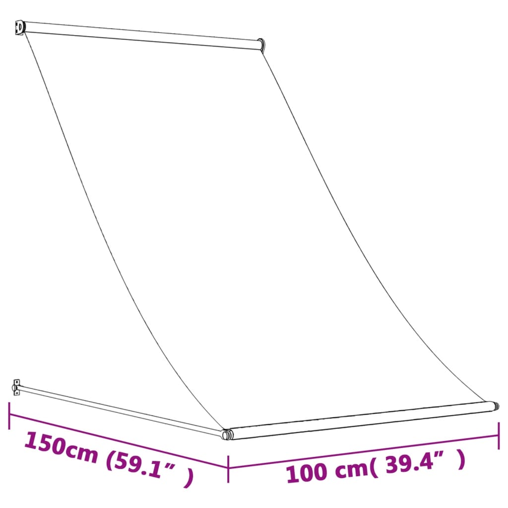 Tenda da Sole Retrattile Antracite 100x150 cm Tessuto e Acciaio - homemem39