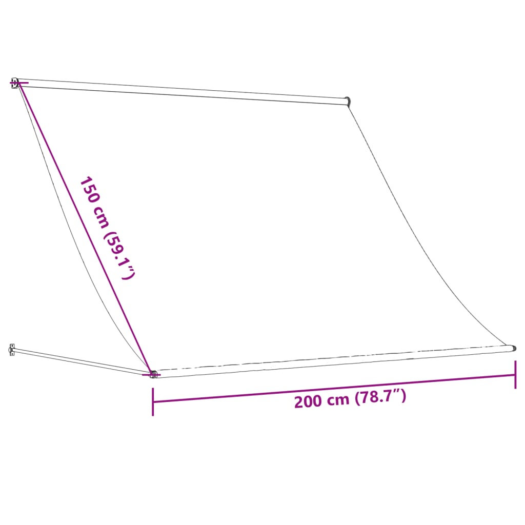 Tenda da Sole Retrattile Antracite 200x150 cm Tessuto e Acciaio - homemem39