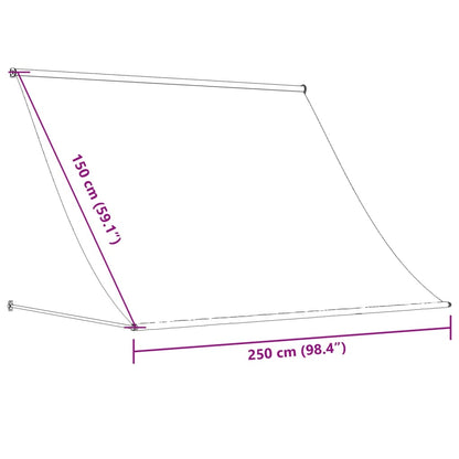 Tenda da Sole Retrattile Antracite 250x150 cm Tessuto e Acciaio - homemem39