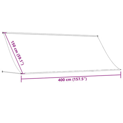 Tenda da Sole Retrattile Antracite 400x150 cm Tessuto e Acciaio - homemem39