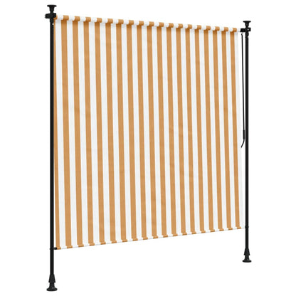 Tenda a Rullo Esterno Arancio Bianca 200x270cm Tessuto Acciaio - homemem39