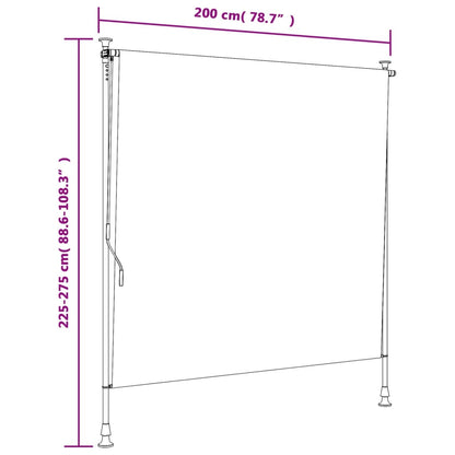 Tenda a Rullo Esterno Gialla e Bianca 200x270cm Tessuto Acciaio