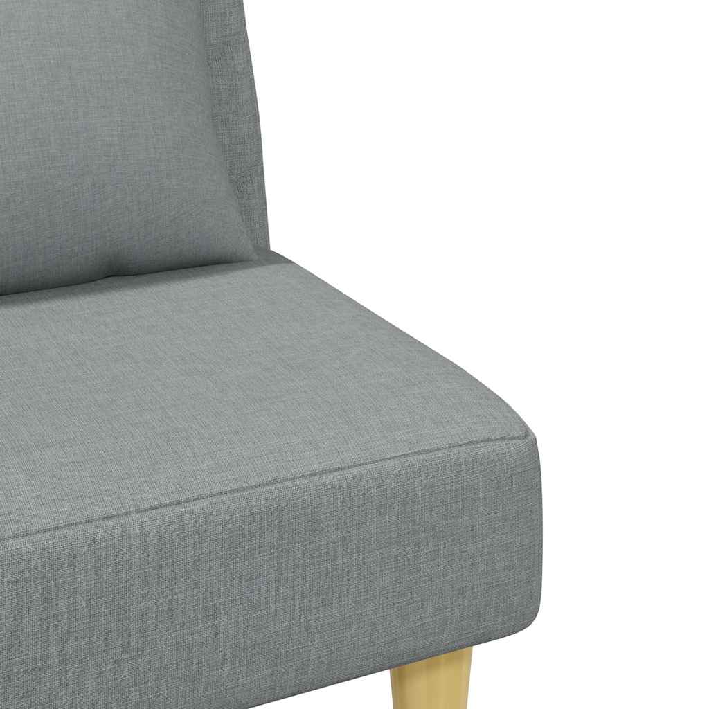 Divano Letto 2Posti Cuscini e Poggiapiedi Grigio Chiaro Tessuto - homemem39