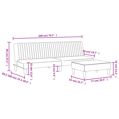 Set di Divani 2 pz Grigio Chiaro in Velluto - homemem39