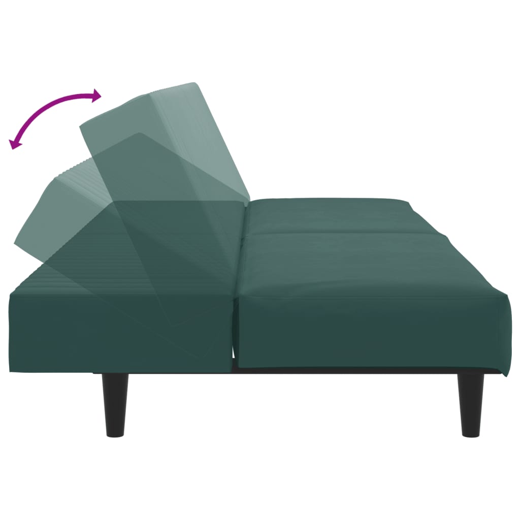 Set di Divani 2 pz Verde Scuro in Velluto - homemem39