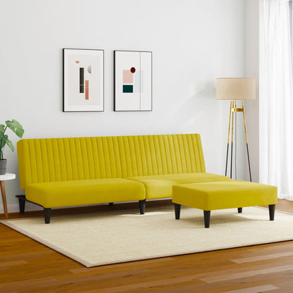 Set di Divani 2 pz Giallo in Velluto - homemem39