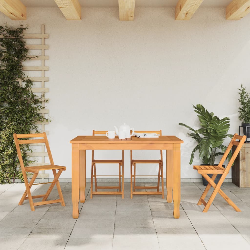 Sedie Pieghevoli da Bistrò 4 pz in Legno Massello di Acacia - homemem39