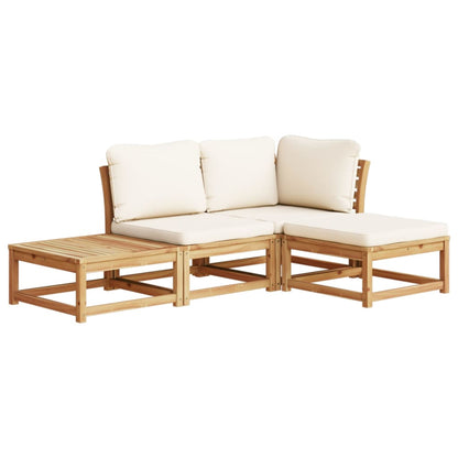 Set Salotto da Giardino 4pz con Cuscini Legno Massello Acacia - homemem39