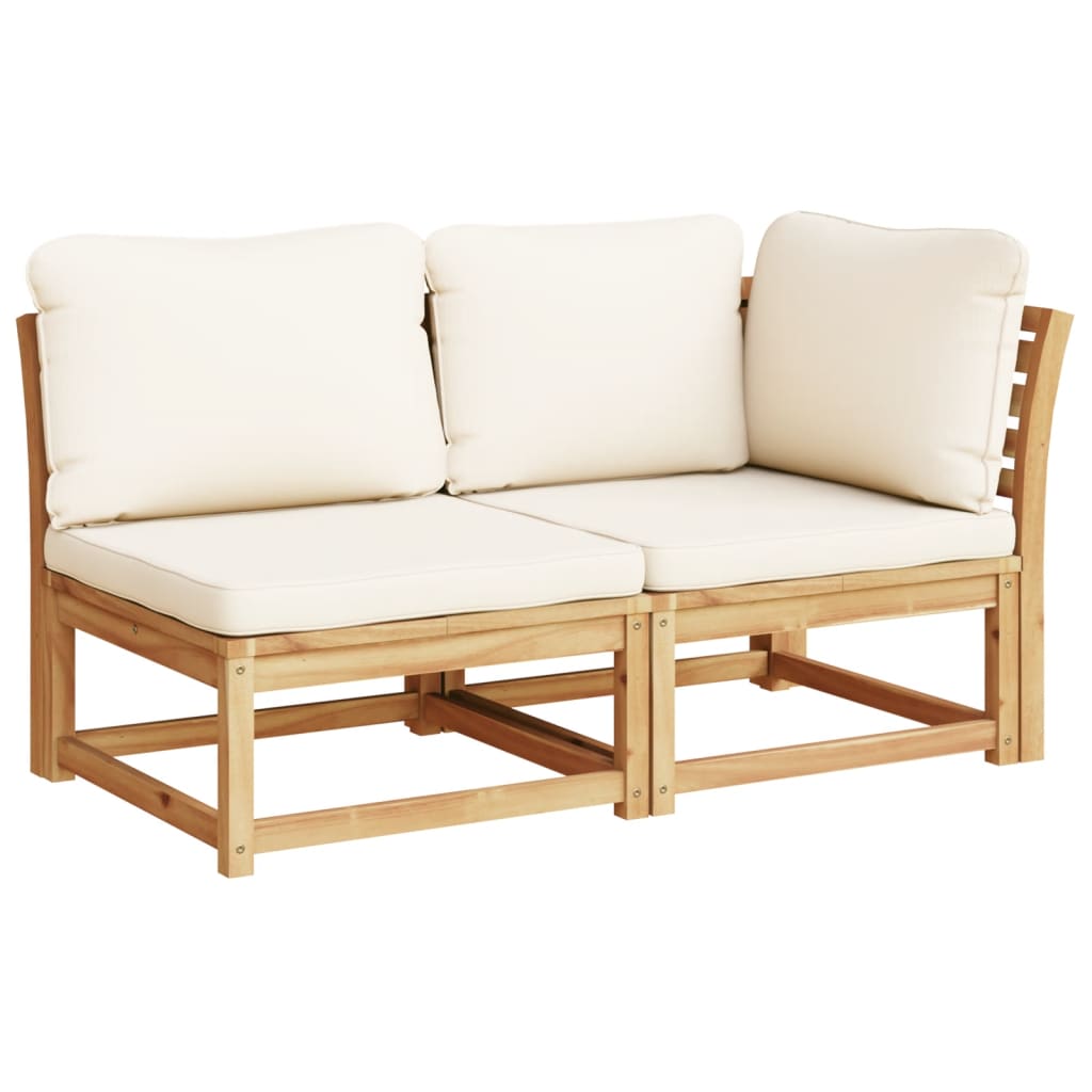 Set Mobili da Giardino 3pz con Cuscini Legno Massello di Acacia - homemem39