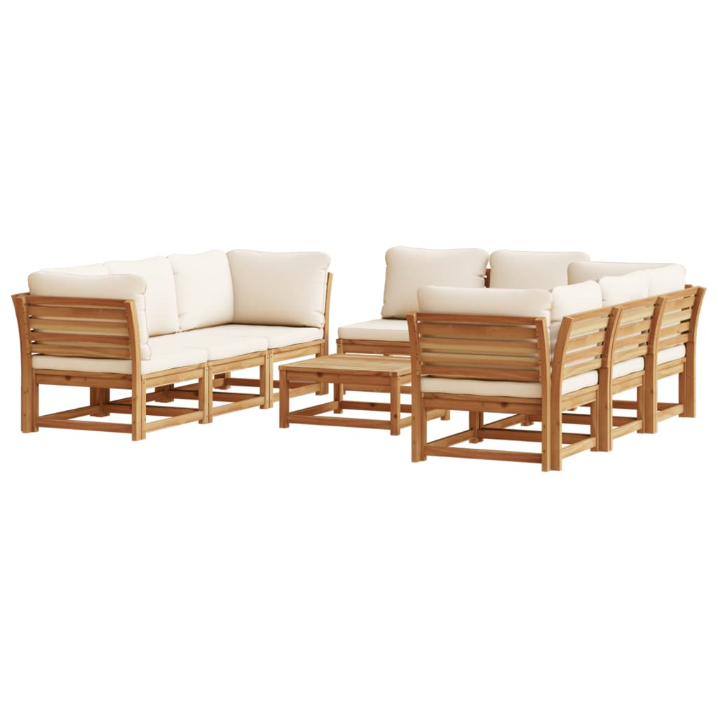 Set Salotto Giardino 9 pz con Cuscini Legno Massello di Acacia - homemem39