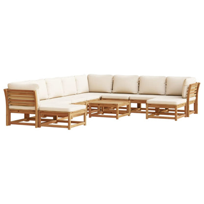 Set Salotto da Giardino 11 pz con Cuscini Legno Massello Acacia - homemem39