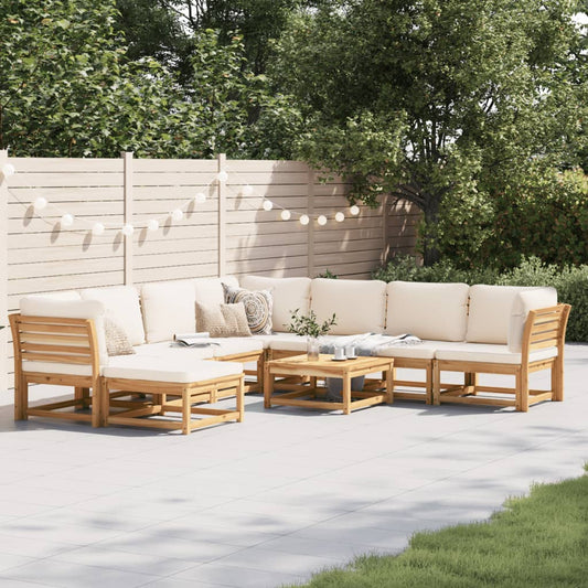 Set Salotto Giardino 9 pz con Cuscini Legno Massello di Acacia - homemem39