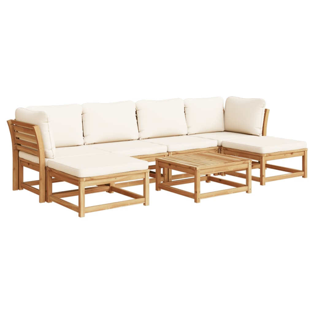 Set Salotto da Giardino 7 pz con Cuscini Legno Massello Acacia - homemem39