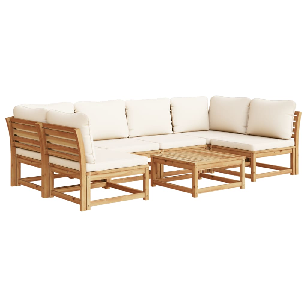 Set Salotto da Giardino 7 pz con Cuscini Legno Massello Acacia - homemem39