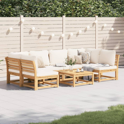 Set Salotto da Giardino 7 pz con Cuscini Legno Massello Acacia - homemem39