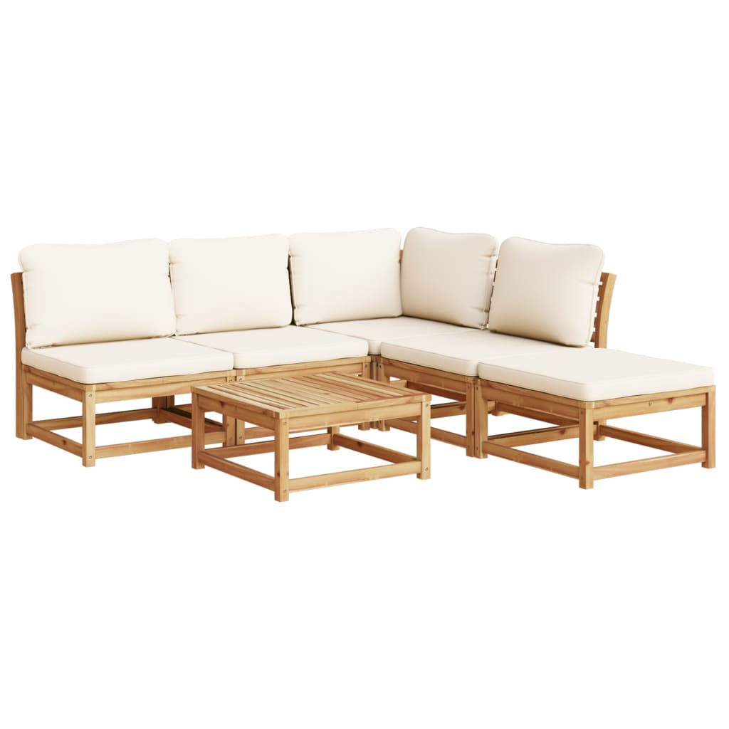 Set Salotto da Giardino 6 pz con Cuscini in Massello di Acacia - homemem39