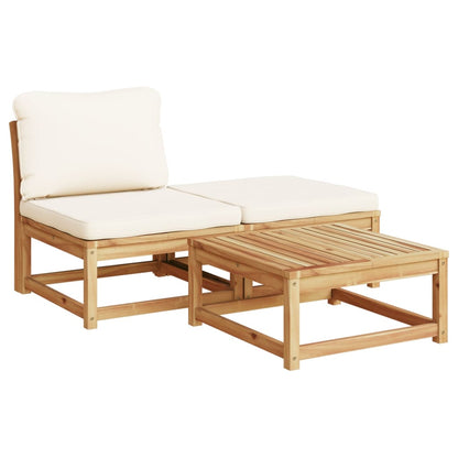 Set Salotto da Giardino 4pz con Cuscini Legno Massello Acacia - homemem39