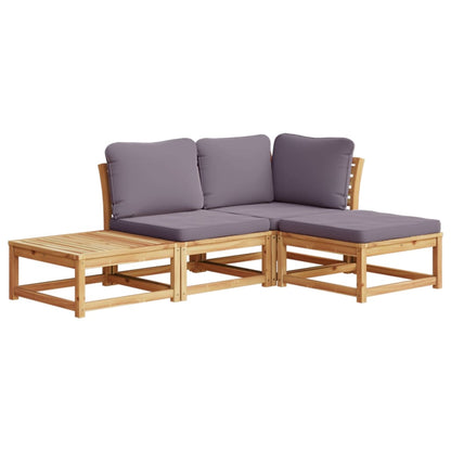 Set Salotto da Giardino 4pz con Cuscini Legno Massello Acacia - homemem39