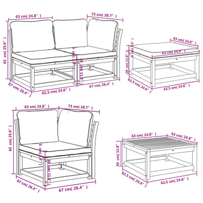 Set Salotto da Giardino 10 pz con Cuscini Legno Massello Acacia - homemem39