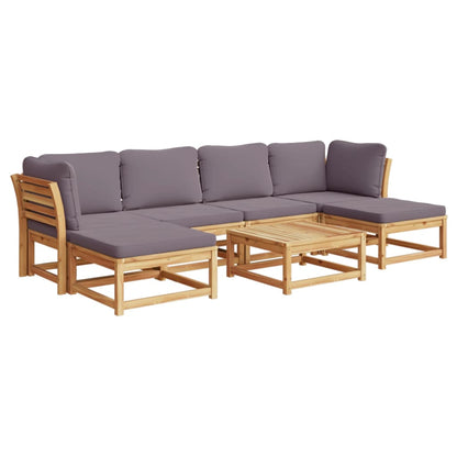 Set Salotto da Giardino 7 pz con Cuscini Legno Massello Acacia - homemem39