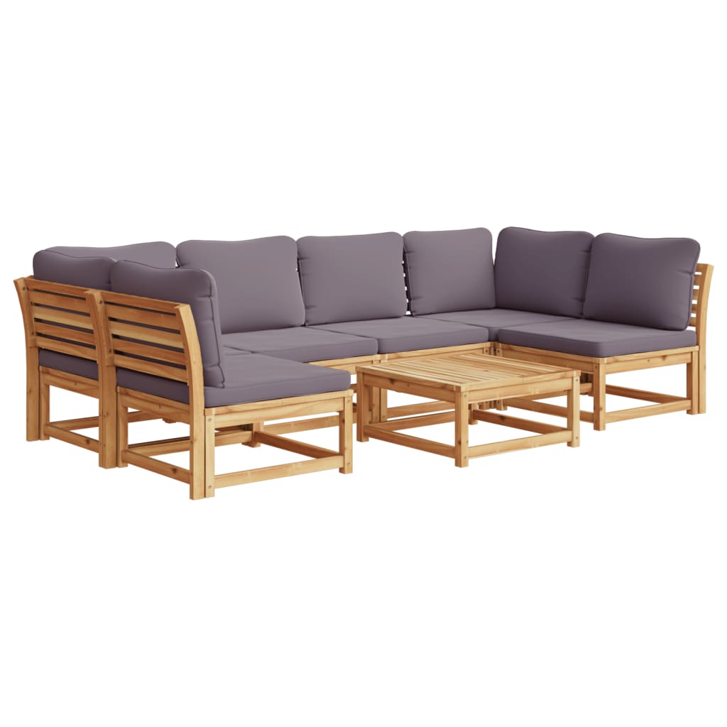 Set Salotto da Giardino 7 pz con Cuscini Legno Massello Acacia - homemem39