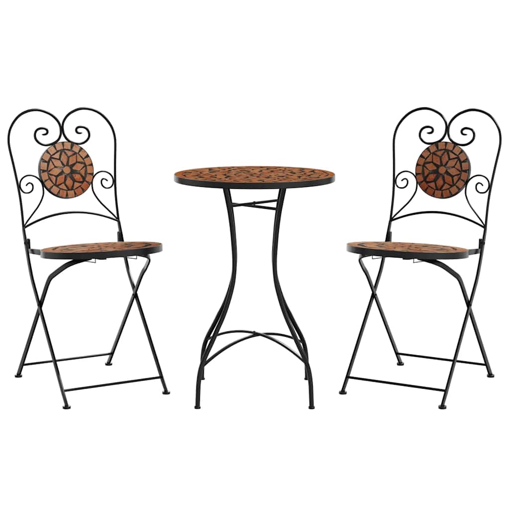 Set da Bistrot con Mosaico Terracotta in Ferro e Ceramica | homemem39