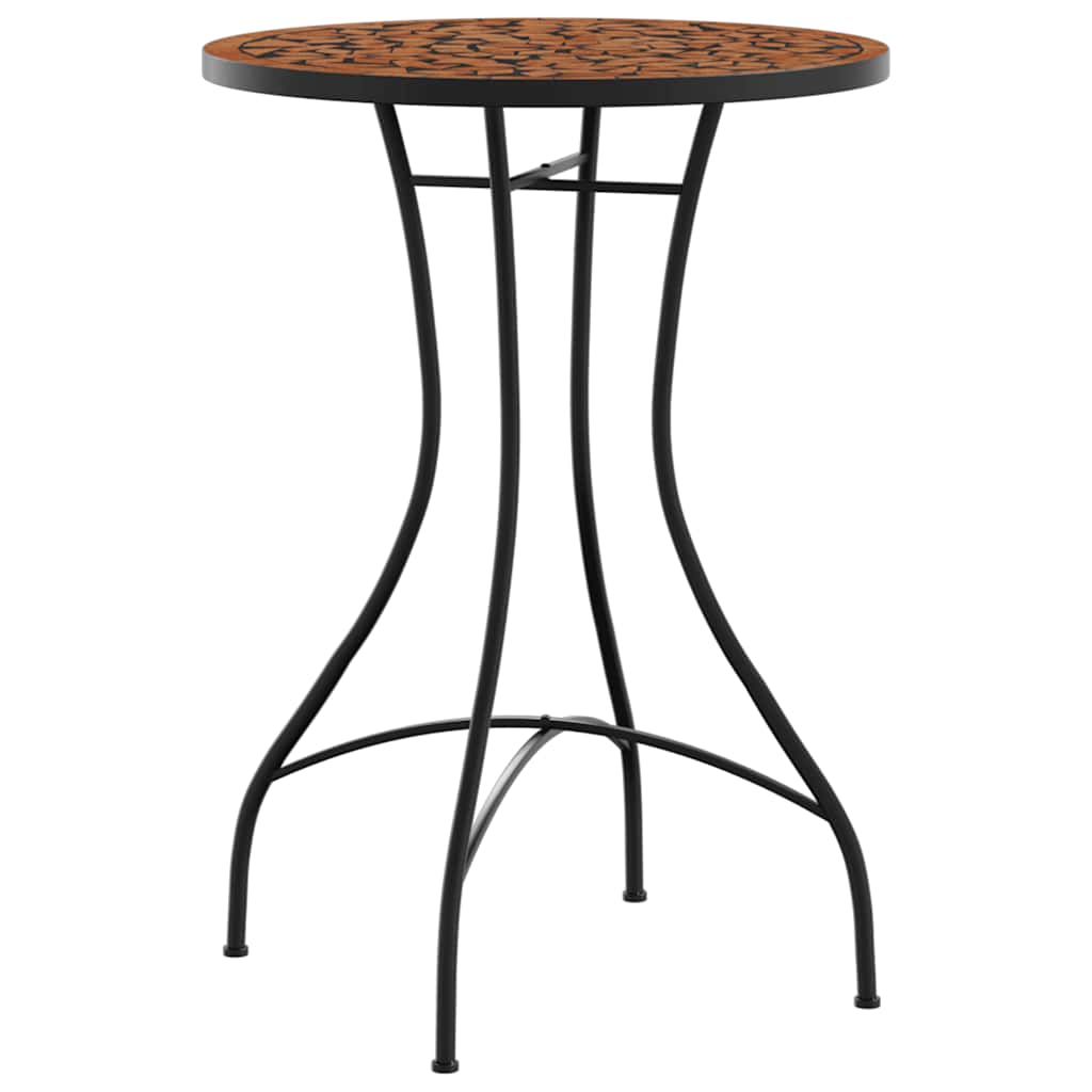Set da Bistrot con Mosaico Terracotta in Ferro e Ceramica | homemem39