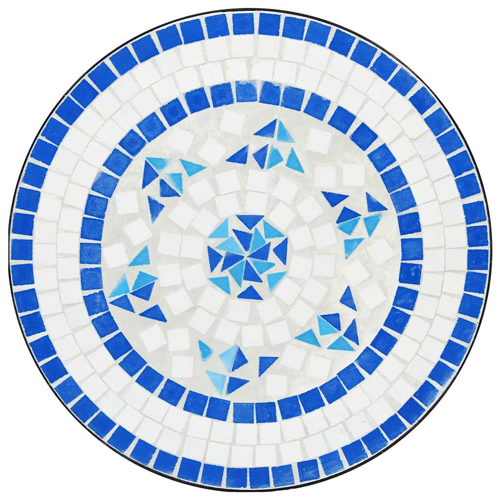 Set da Bistrot con Mosaico Blu e Bianco in Ferro e Ceramica | homemem39