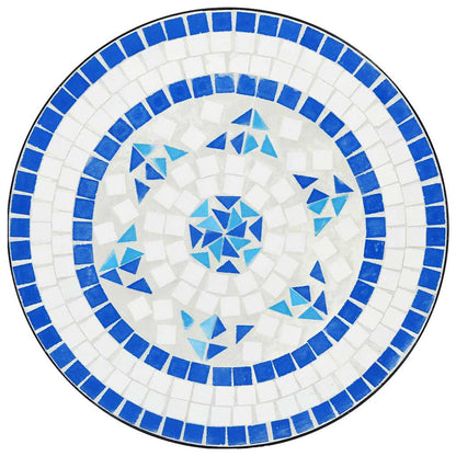 Set da Bistrot con Mosaico Blu e Bianco in Ferro e Ceramica | homemem39