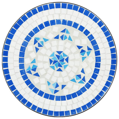 Set da Bistrot con Mosaico Blu e Bianco in Ferro e Ceramica - homemem39