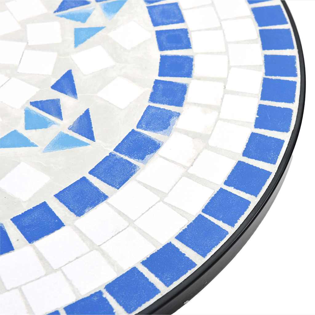 Set da Bistrot con Mosaico Blu e Bianco in Ferro e Ceramica | homemem39