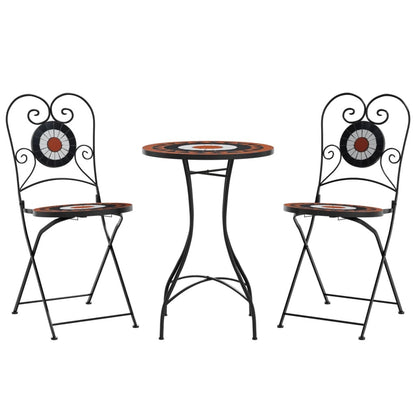 Set da Bistrot con Mosaico Terracotta e Bianco Ferro e Ceramica | homemem39