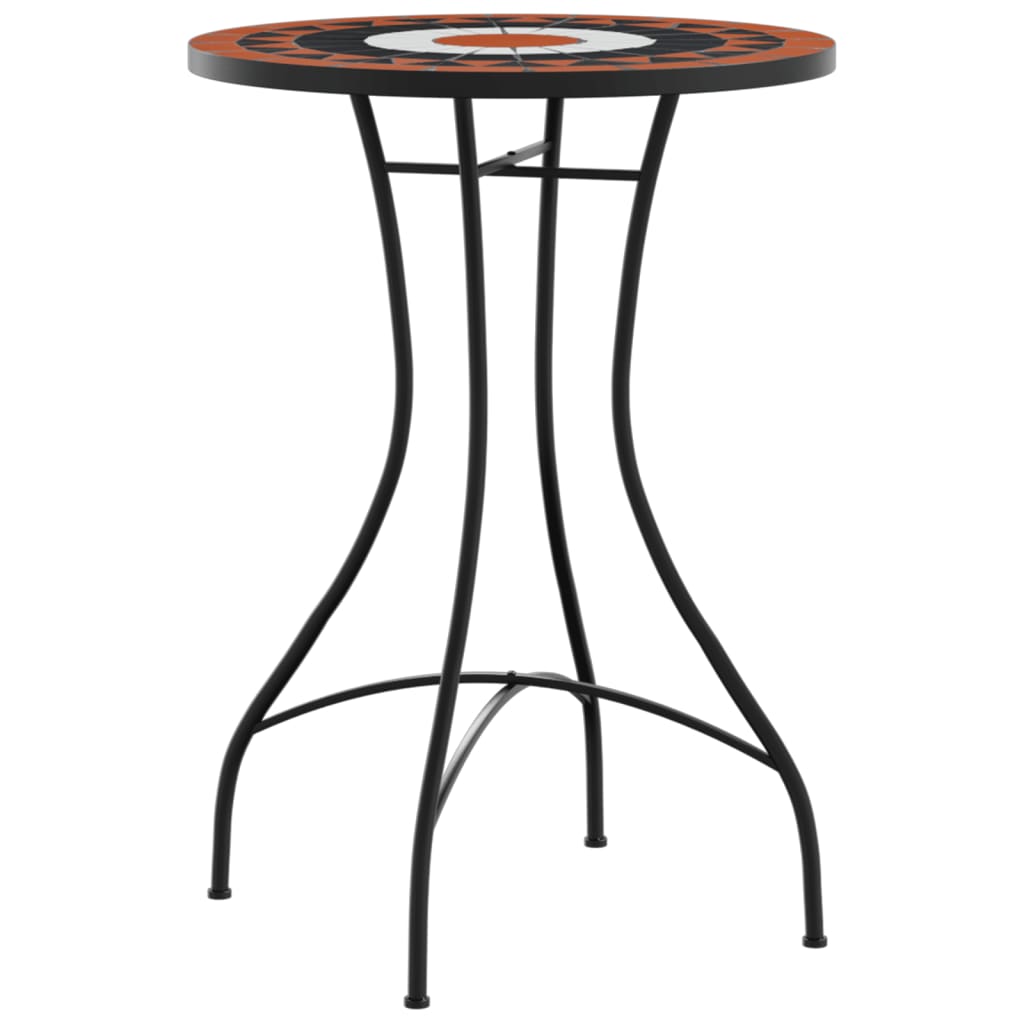 Set da Bistrot con Mosaico Terracotta e Bianco Ferro e Ceramica | homemem39