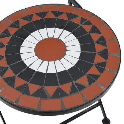 Set da Bistrot con Mosaico Terracotta e Bianco Ferro e Ceramica | homemem39