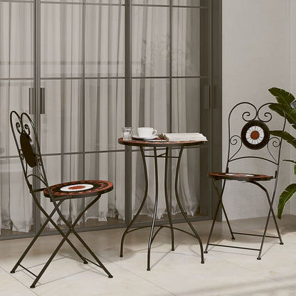 Set da Bistrot con Mosaico Terracotta e Bianco Ferro e Ceramica | homemem39