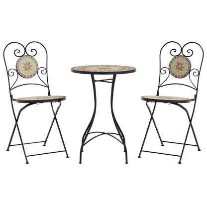 Set da Bistrot con Mosaico Terracotta e Bianco Ferro e Ceramica | homemem39