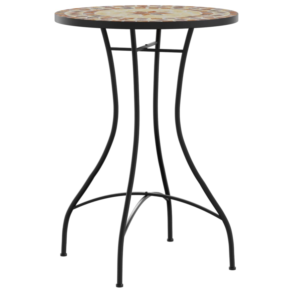 Set da Bistrot con Mosaico Terracotta e Bianco Ferro e Ceramica | homemem39