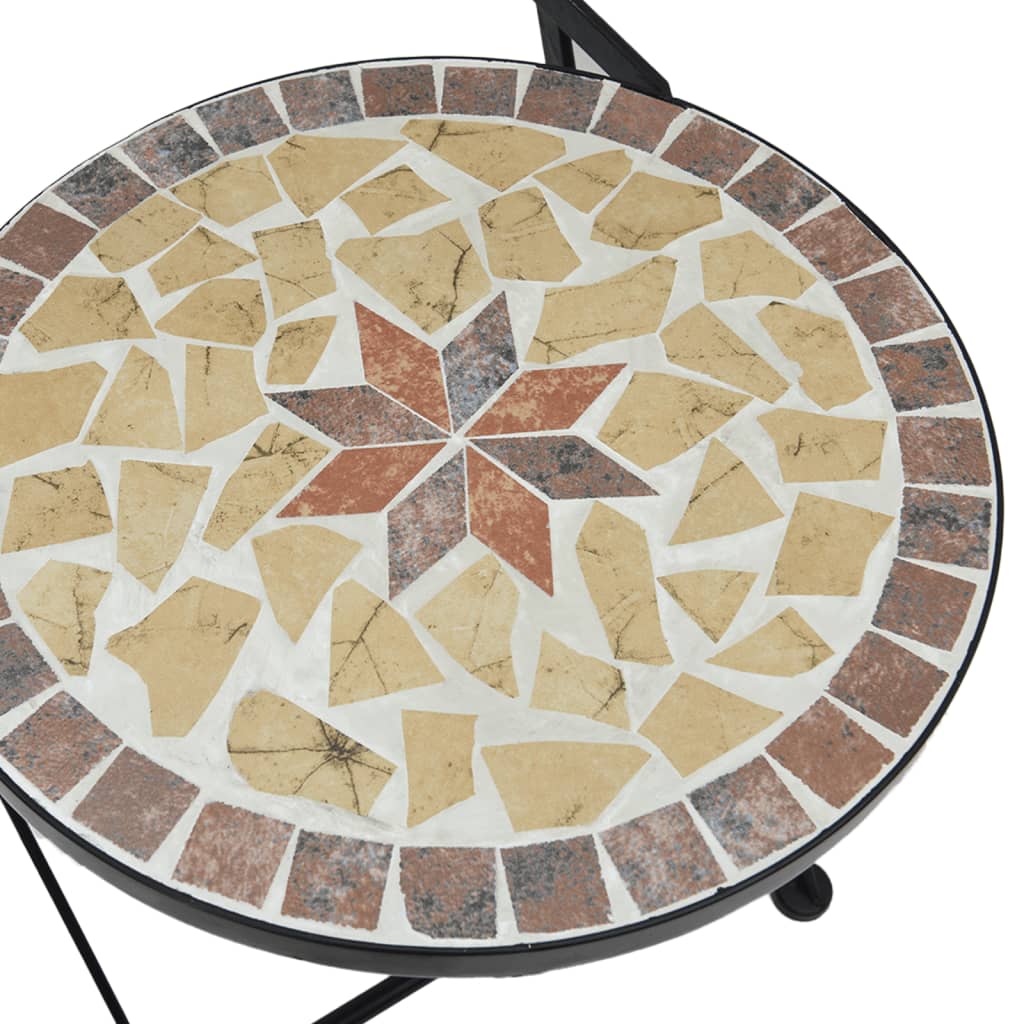 Set da Bistrot con Mosaico Terracotta e Bianco Ferro e Ceramica | homemem39