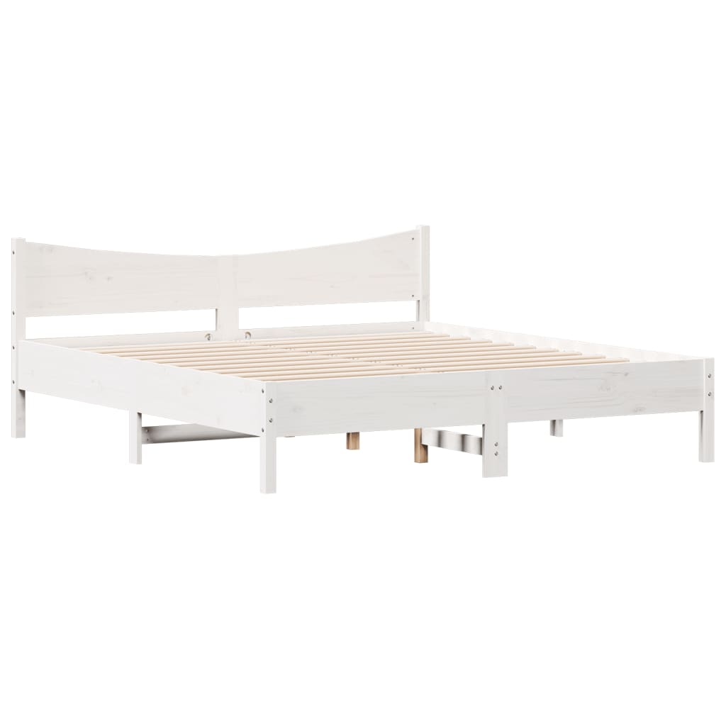 Giroletto senza Materasso Bianco 200x200 cm Legno Massello Pino | homemem39