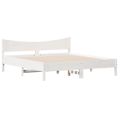 Giroletto senza Materasso Bianco 200x200 cm Legno Massello Pino | homemem39