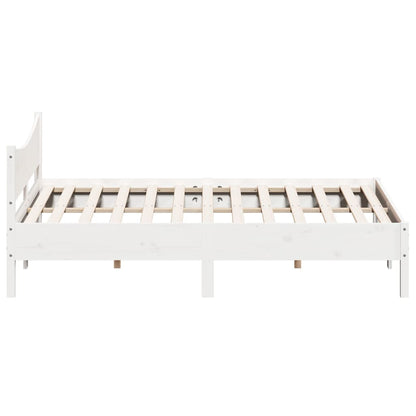 Giroletto senza Materasso Bianco 200x200 cm Legno Massello Pino | homemem39
