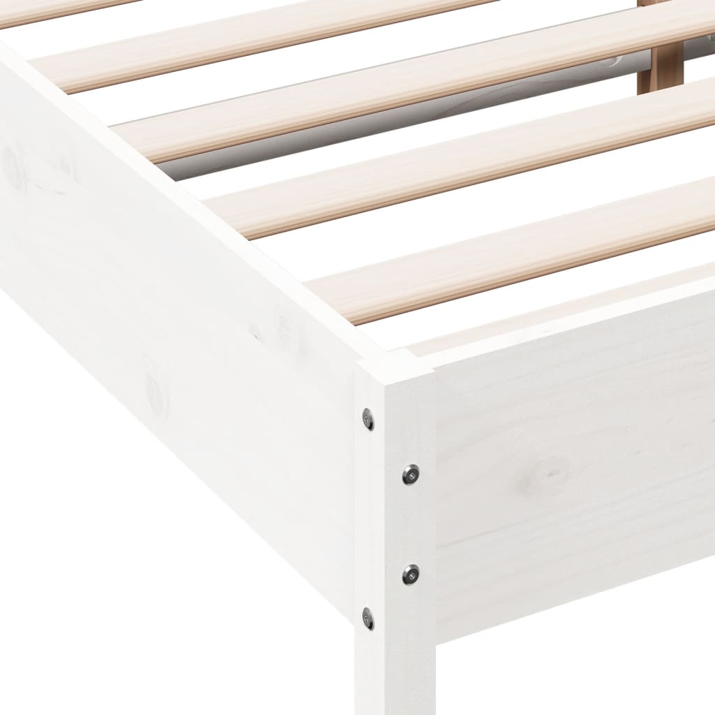 Giroletto senza Materasso Bianco 200x200 cm Legno Massello Pino | homemem39