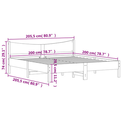 Giroletto senza Materasso Bianco 200x200 cm Legno Massello Pino | homemem39