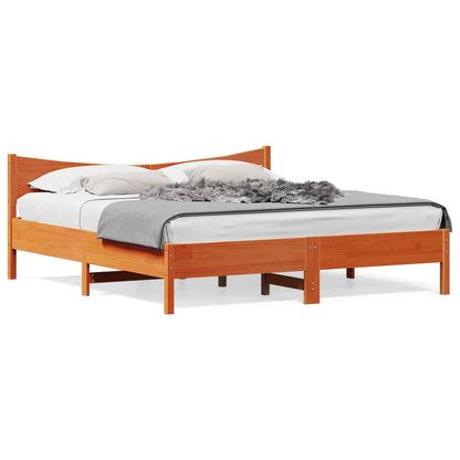 Giroletto senza Materasso Marrone Cera 200x200 cm Legno di Pino | homemem39