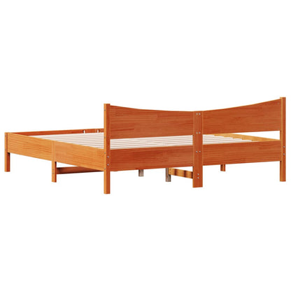 Giroletto senza Materasso Marrone Cera 180x200 cm Legno di Pino | homemem39