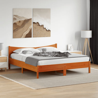 Giroletto senza Materasso Marrone Cera 180x200 cm Legno di Pino | homemem39